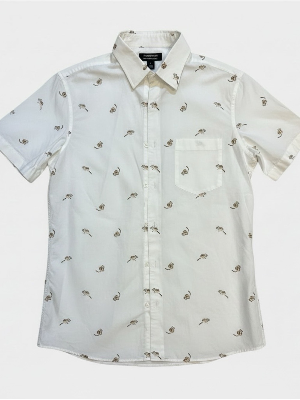 Tech-Smart Trim Fit patterned Short Sleeve Shirt